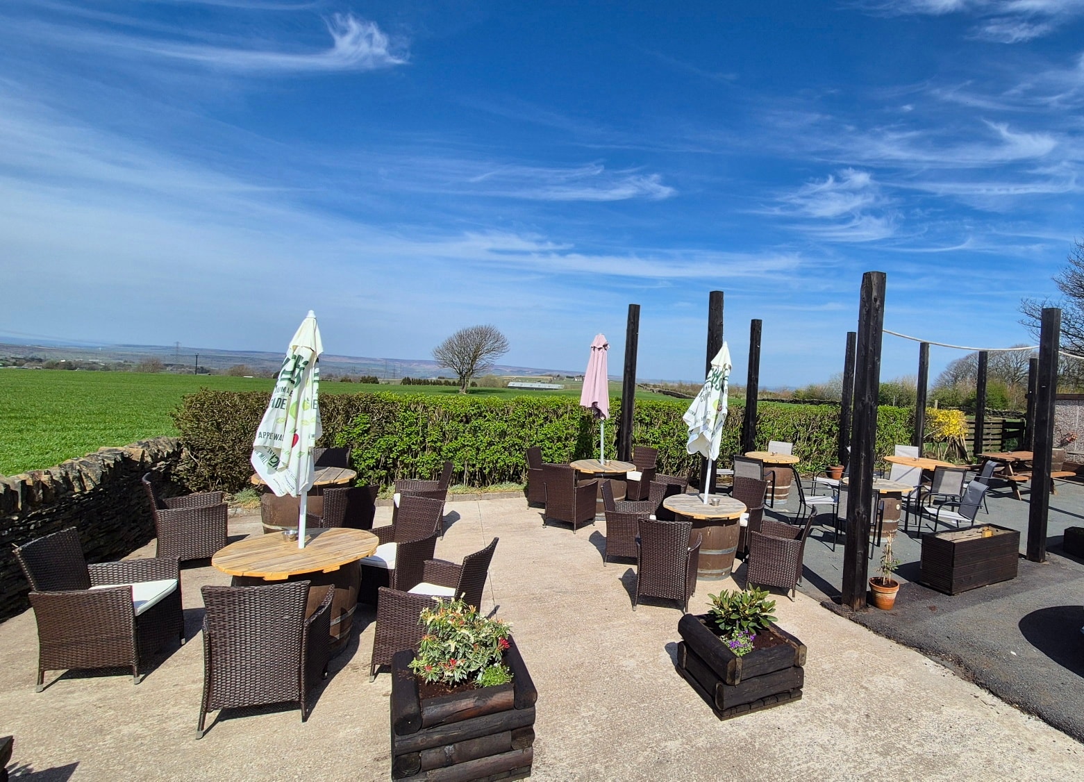 Our beer garden on a sunny day