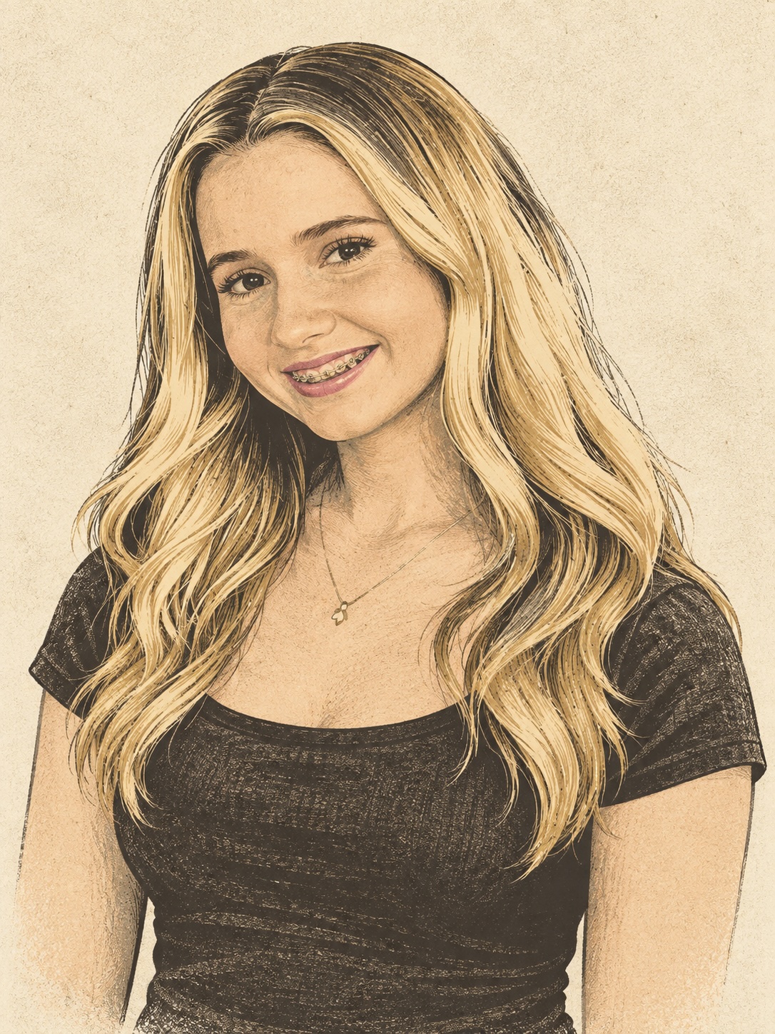 Illustrated portrait of Bethany, Bar & Front of House