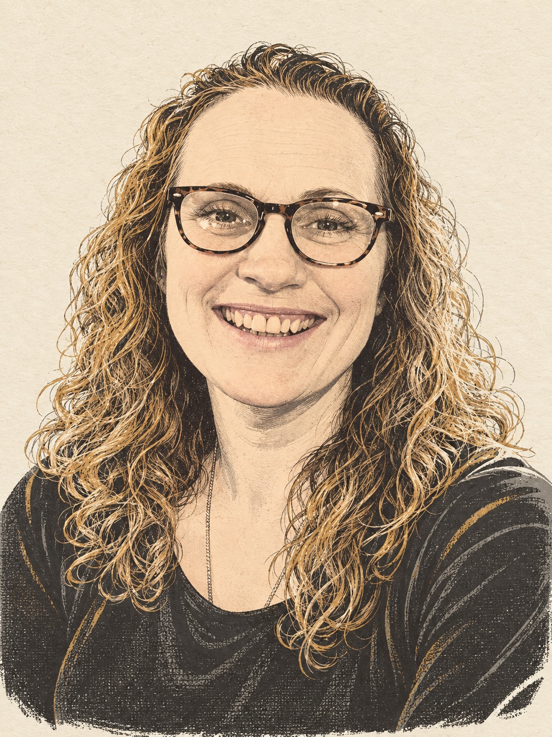 Illustrated portrait of Jo, Bar & Kitchen